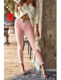 Fitted pink denim pants 5013 - Online store - Boutique